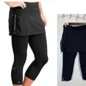 Athleta Women's Gray Mid-rise Skirted Capri Athletic Wear Size M